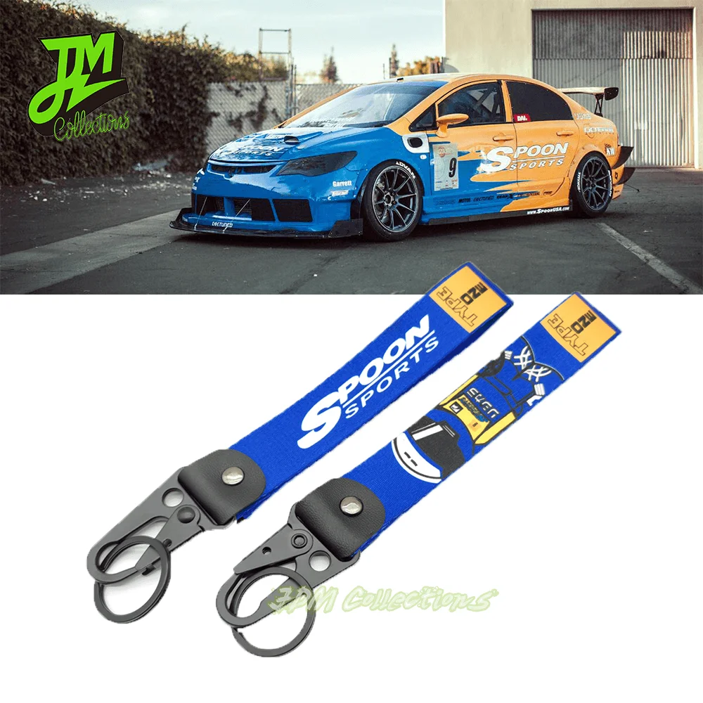 

1PCS Car Keychain For SPOON Sports Spring Clip Lanyard Eagle Beak Keyring JDM Style Racing Key Chain Auto Key Holder Accessories