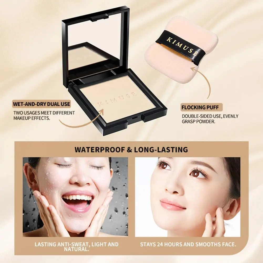 

Makeup Face Pressed Powder Oil Control Soft Smooth Waterproof Finish Powder Comestics Girl Beauty Makeup Face Accessories E1E6