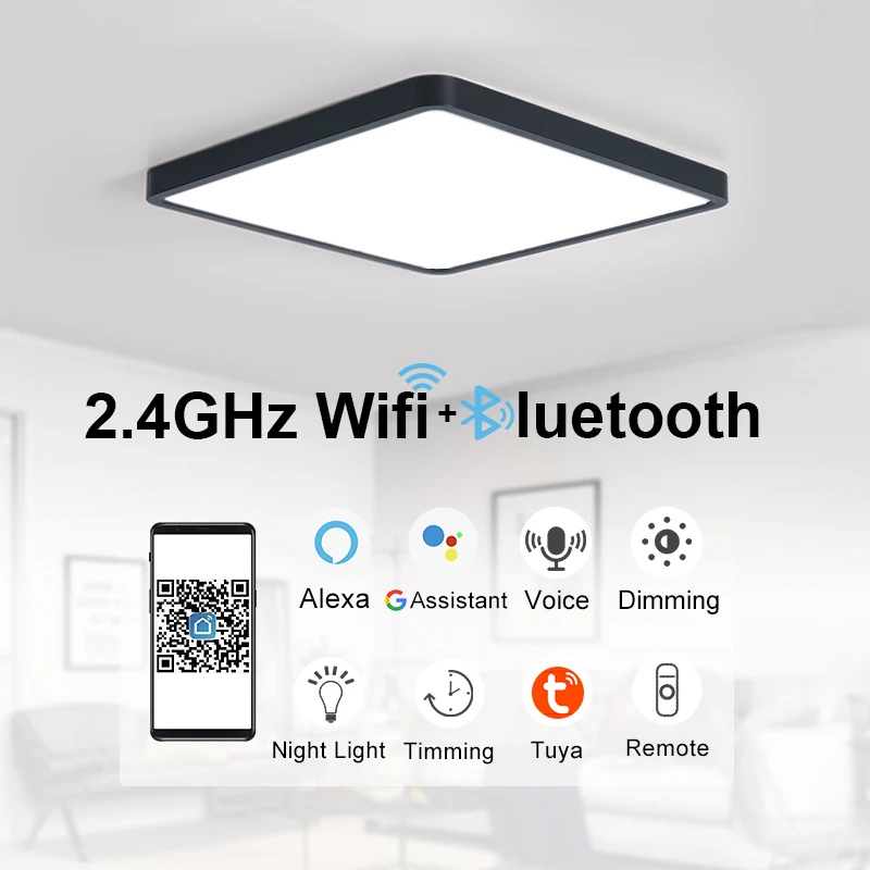 $46.41 Dimmable LED Ceiling lamp 36W Living room Lighting App/2.4G Remote Control Multimodal 110/220V Ultra-thin Bedroom Ceiling Lights