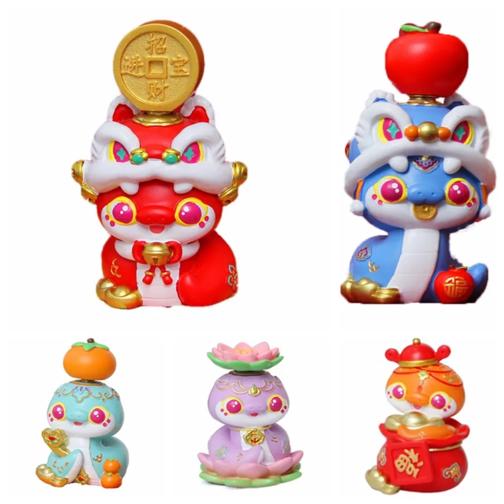 Модель мультяшной змеи фигурки куклы-талисмана Змеиный год миниатюрная фигурка