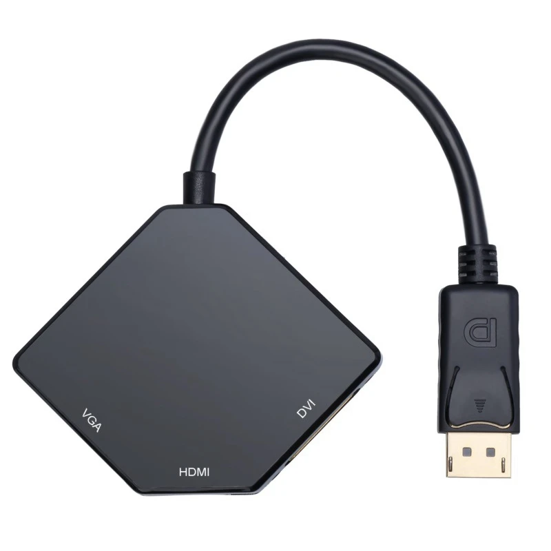 

DisplayPort DP в HDMI DVI VGA 3 в 1 конвертер 4K HD для компьютера проектора ноутбука