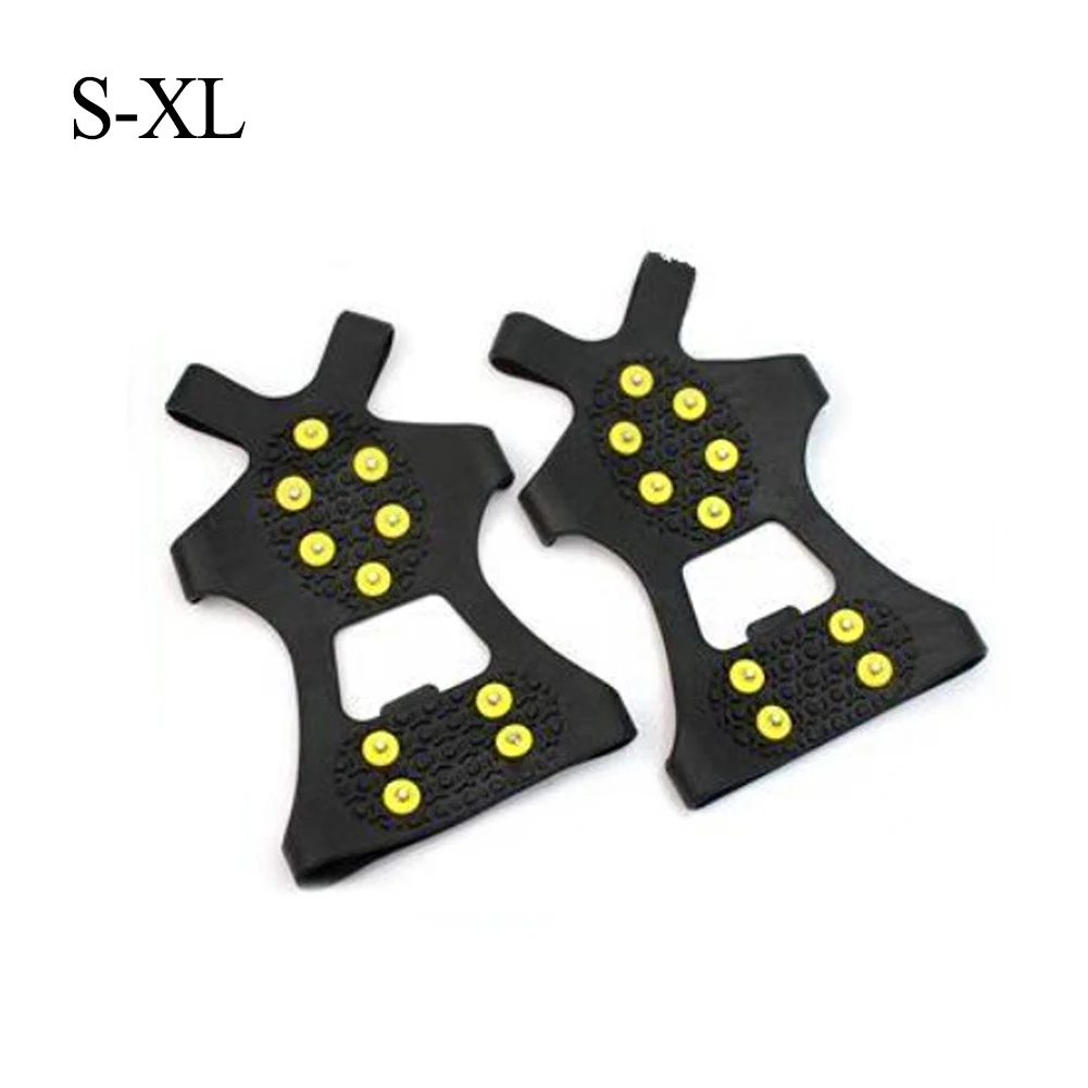 10 Studs Anti-Skid Ice Gripper Winter Outdoor Snow Ice Climbing Shoe Spikes Grip Crampons Cleats Overshoes images - 4