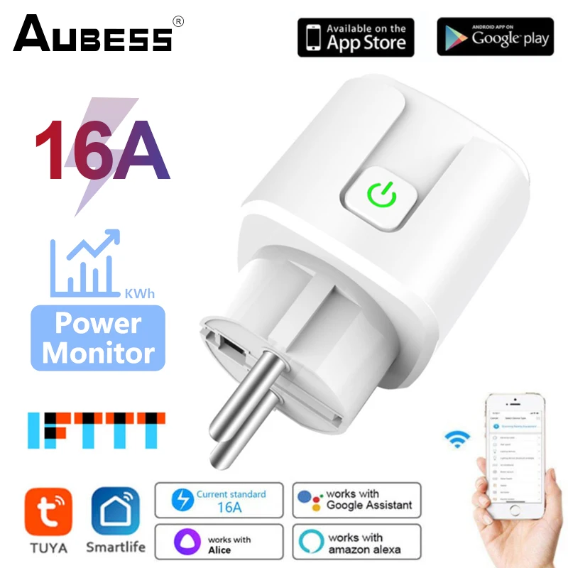 

Умная розетка Aubess 20 А с поддержкой Wi-Fi и голосового управления