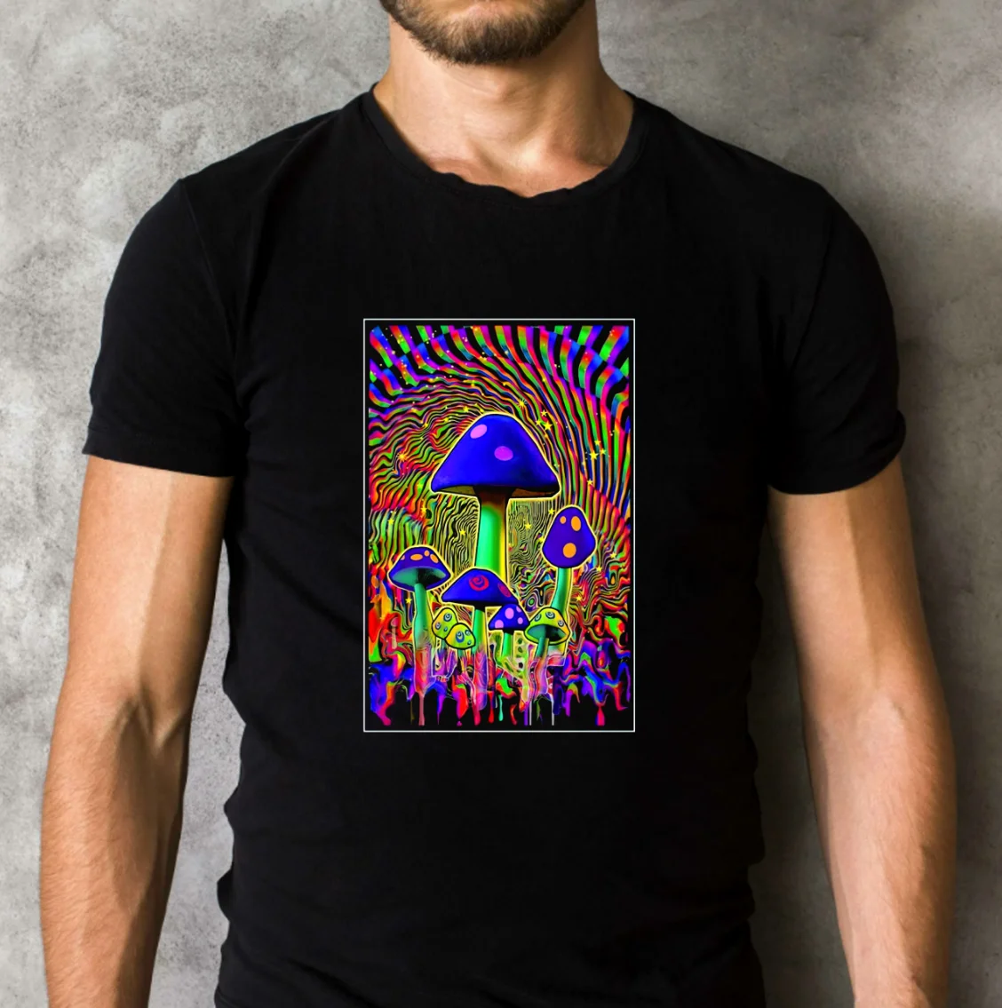 

Mind Melt - Mushrooms Classic Black T-Shirt