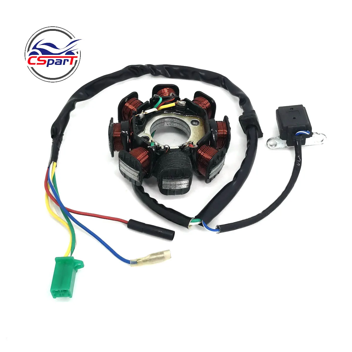 

8 катушечный магнитный генератор, статор переменного тока для GY6 125cc 150cc 152QMI 157QMJ Taotao Kazuma Baotian, запчасти для скутера ATV Quad Go Kart багги
