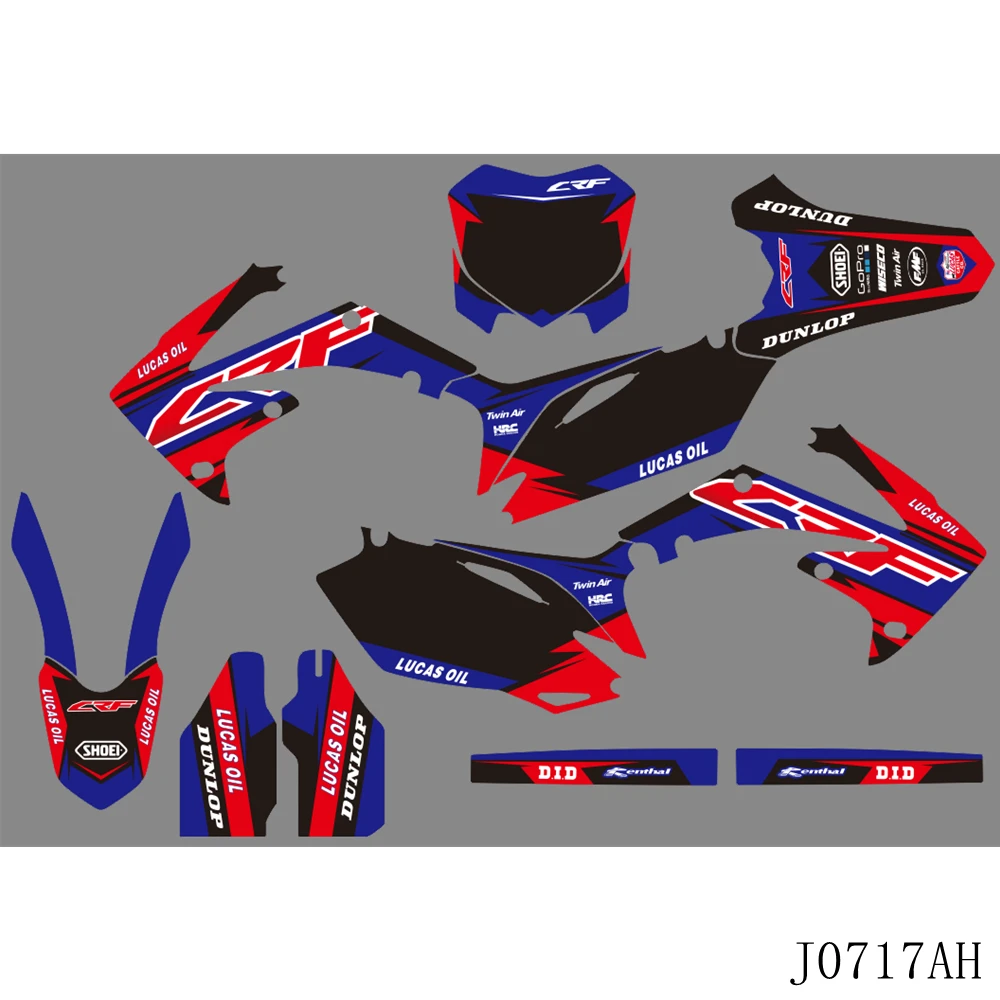 

Full Graphics Decals Stickers Motorcycle Background Custom Number Name For Honda CRF 450 CRF450 2009 2010 2011 2012