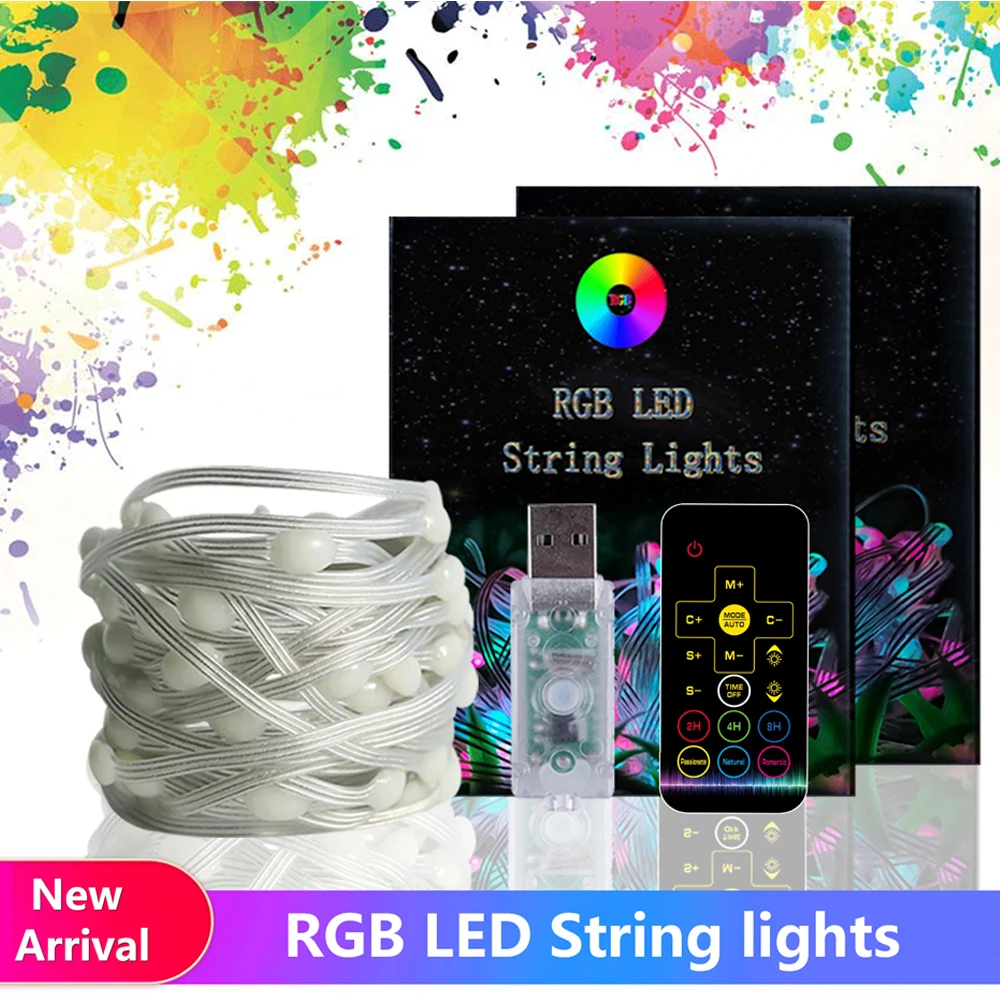 

СВЕТОДИОДНАЯ Гирлянда RGB, светодиодная гирлянда, Рождественская гирлянда, сказосветильник Освещение для дома, комнаты, улицы, декоративное ...