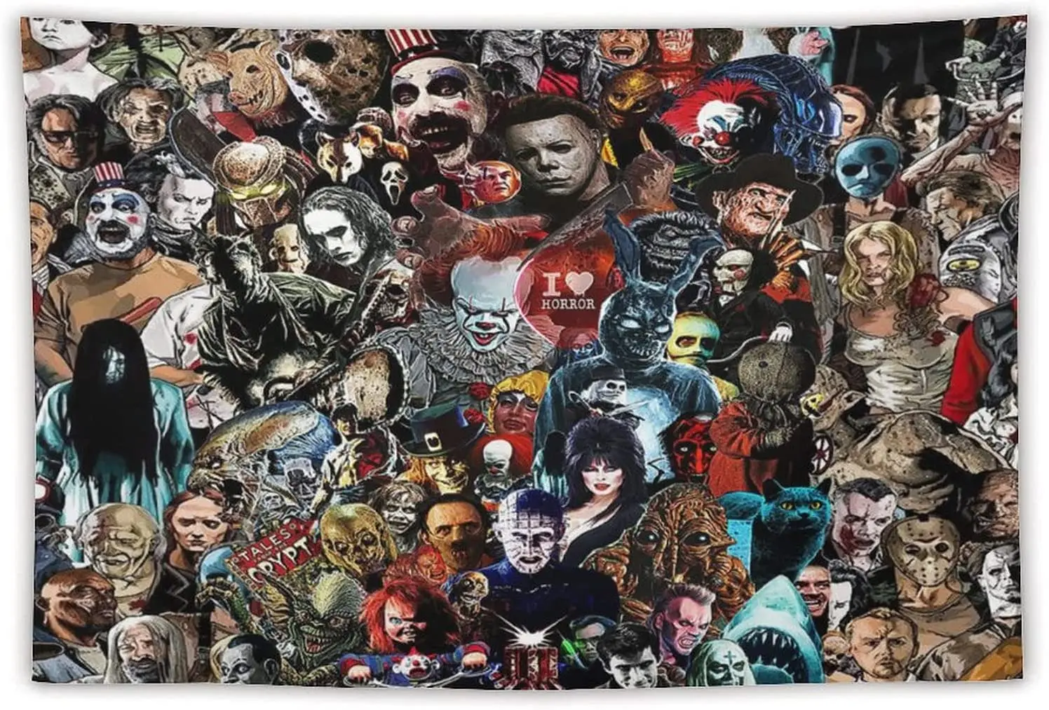 

Tapestry Horror Movie Tapestry Wall Hanging Halloween Wall Blanket for Wall Art Living Room Bedroom Home Decor 40"x60"