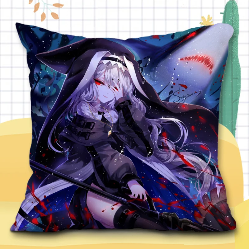 

Game Arknights Specter Skadi Pillows Cases Angelina Fashion Pillowcase Gift Soft Pillow Inner with Covers Two Sides Props