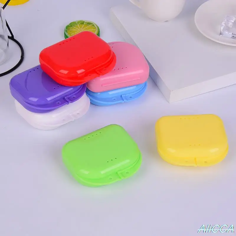1pc Dental Orthodontic Retainer Denture Storage Box Case Mouthguard Container |