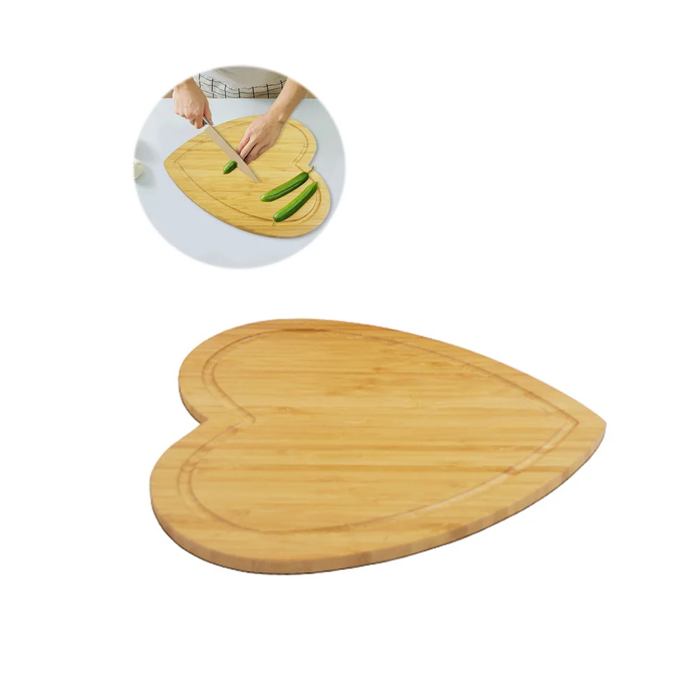

Board Cutting Heart Chopping Shaped Wooden Platter Tray Wood Plate Charcuterie Cheese Serving Fruit Kitchen Bamboo Block Boards