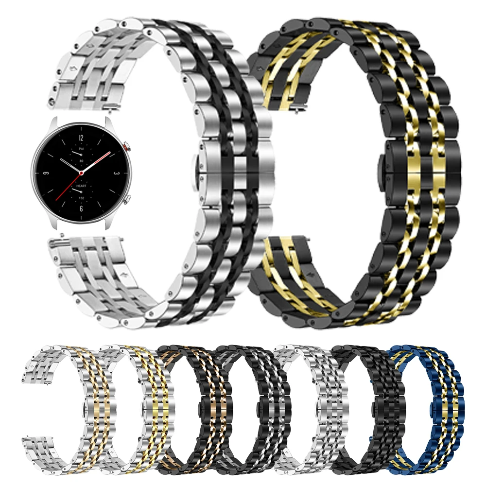 

Metal Strap For Amazfit GTS 3 2 Bip U/S/Lite Stainless Steel Band For Amazfit GTR 3 2 42mm 47mm Stratos 2/2S/3 Bracelet 20 22mm