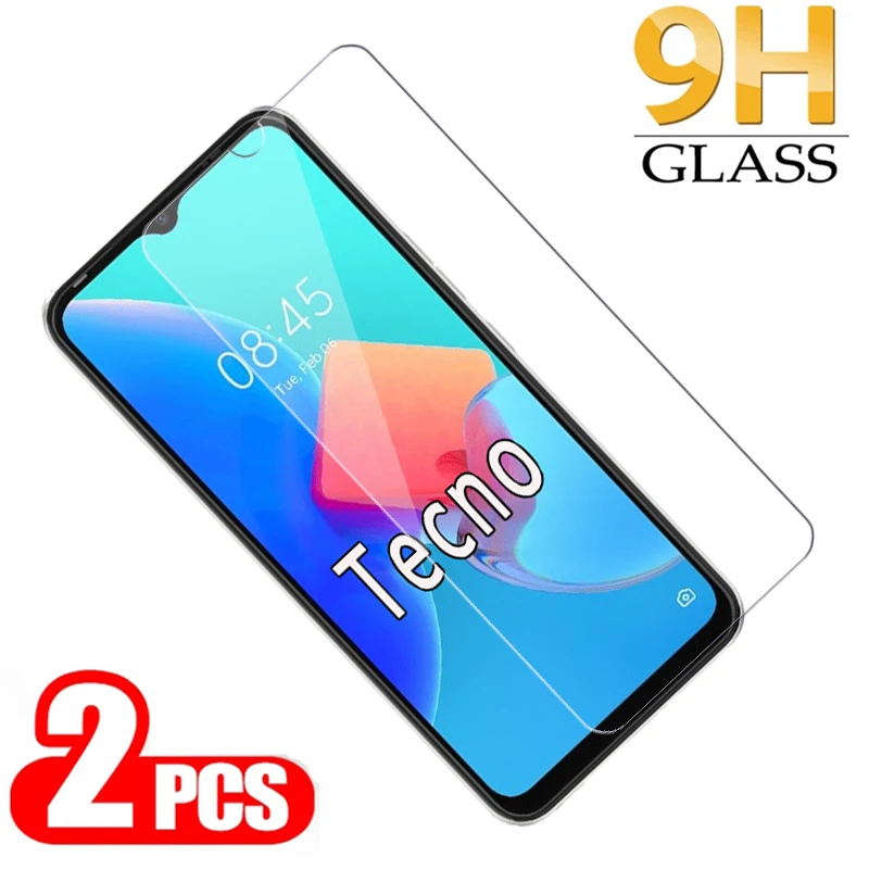 Закаленное стекло 9H для Tecno Spark 8C 8 T 8P 7P 7T Защитная пленка POP 5 5C 5P 5X 5S Lte 7 P C Pro 2-1 шт.