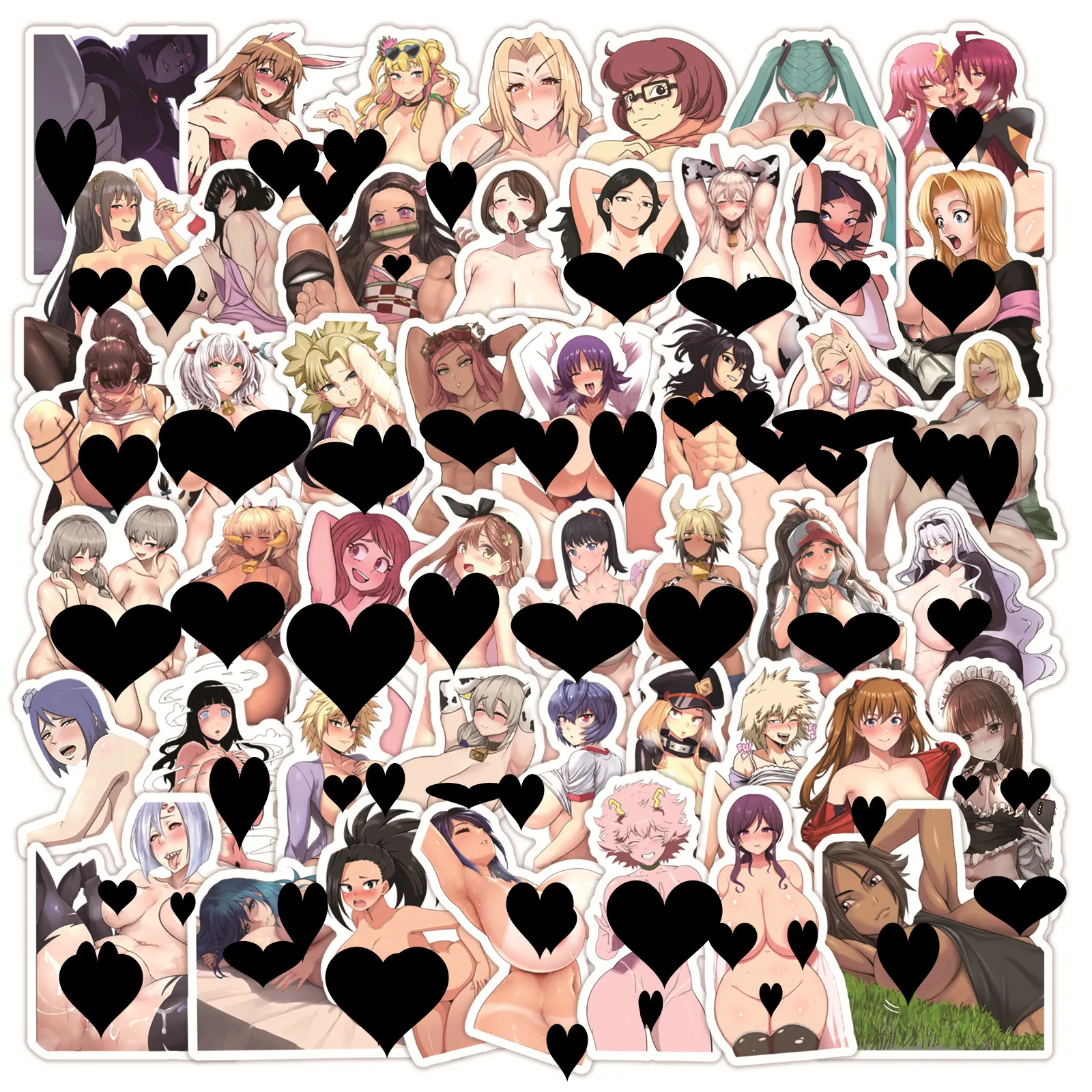 

50pcs Non-repeated Cartoon Sexy Naked Beauty Waifu Hentai Very Kinky Temptation Waterproof Stickers (18 +)
