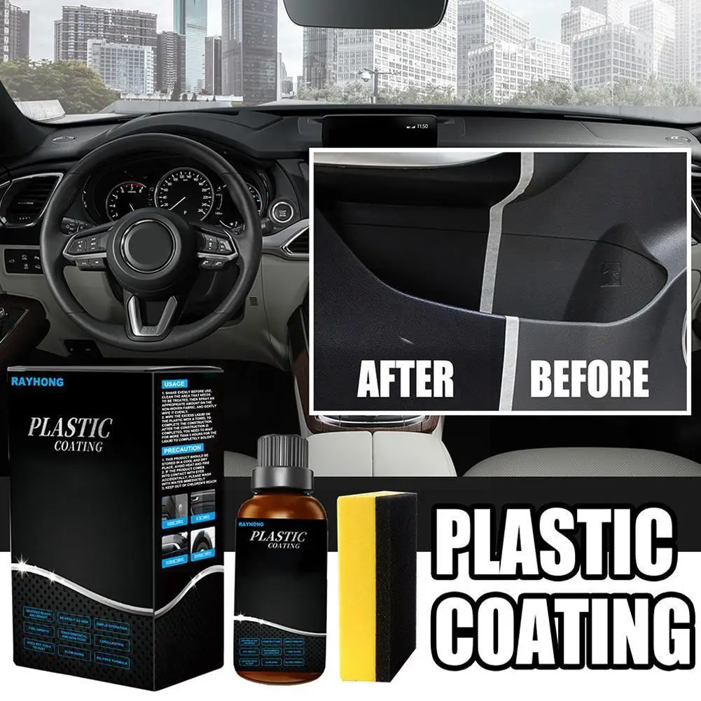

50ml Automotive Interior Plastic Parts Retreading Agent Wax Sponge Instrument Parts Retreading Panel With Plastic Agent O7z6