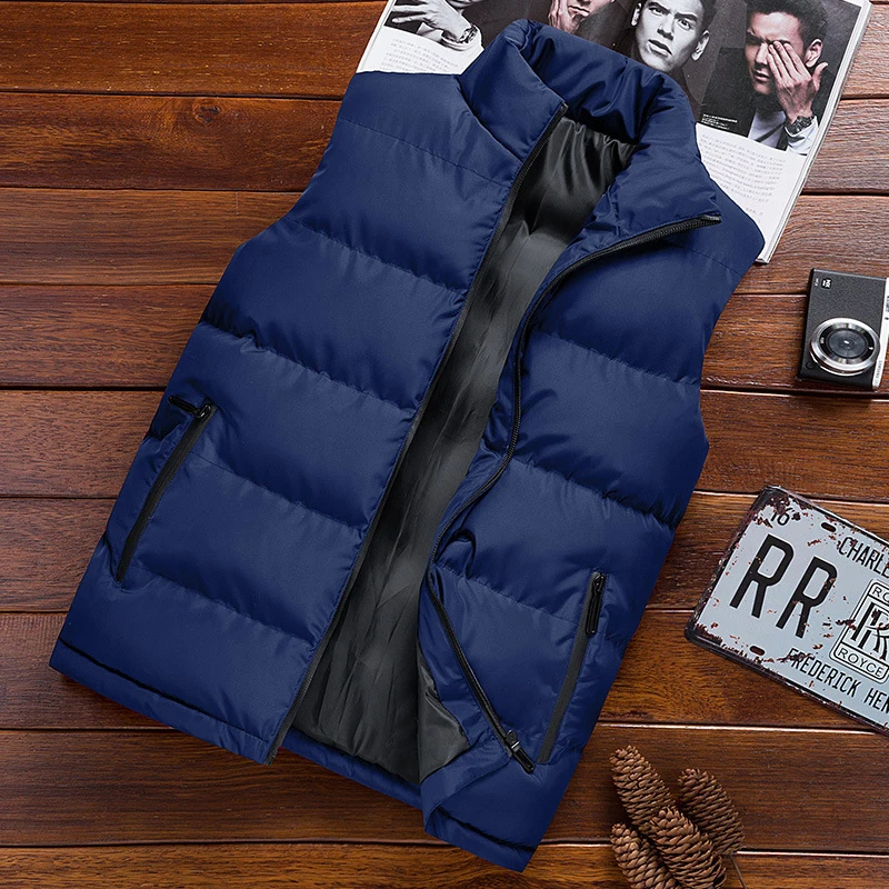 

Spring Autumn Men Vest Sleeveless Jackets Male Warm Coat Solid Fashion Warm Outerwear Vintage Men's Brand Clothing Vests 2022