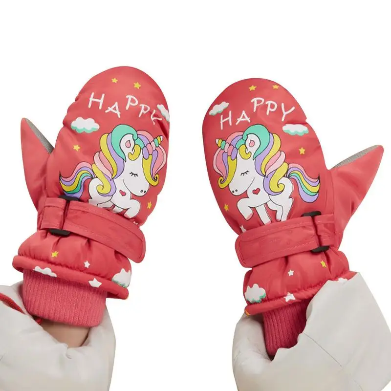 

Зимние лыжные перчатки для детей, водонепроницаемые теплые лыжные перчатки для мальчиков и девочек, лыжные перчатки, трехслойные термоперчатки, лыжные перчатки для мальчиков и девочек