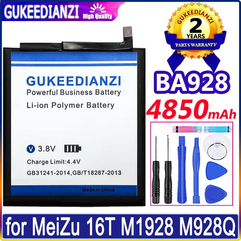 

Аккумулятор большой емкости, 4850 мАч, батарея BA928, аккумулятор для MeiZu 16T mложенный M928Q, аккумулятор высокого качества, гарантия 1 год + Инструменты