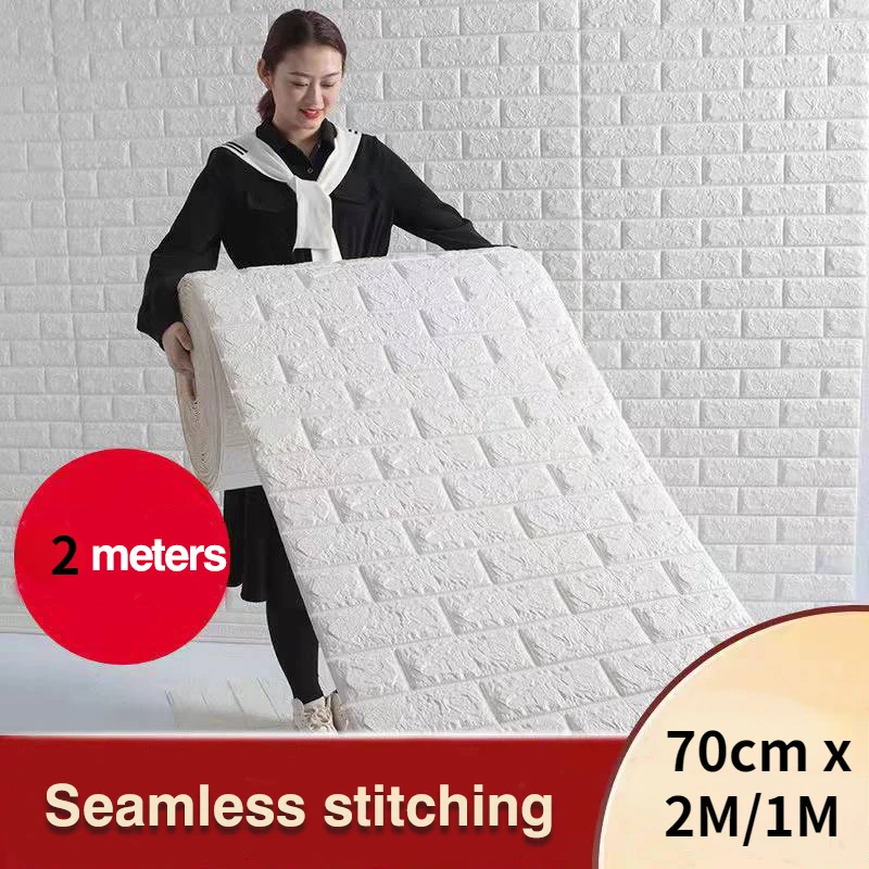 

70 см x 2 м 3D Самоклеящиеся декоративные обои непрерывные водонепроницаемые кирпичные настенные наклейки для гостиной спальни Старые стены у...