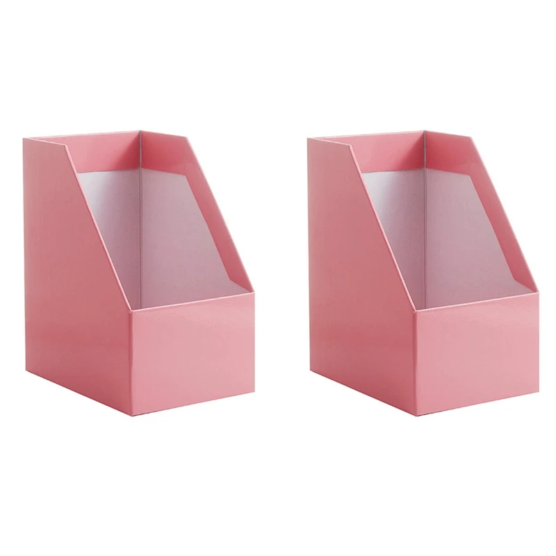 

2X Kraft Paper Magazine Rack Bookend Large Book Stand File Holder Foldable Documents Organizer Office Storage Rack