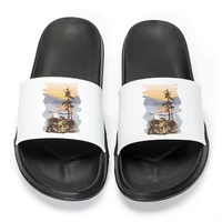heat wave beach unisex korean harajuku summer print slipper pvc outdoor slides soft thick soled pool indoor home slippers
