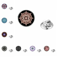 bohemian fashion 20mm glass cabochon spur brooch six pointed star magic array boys and girls brooch gift jewelry