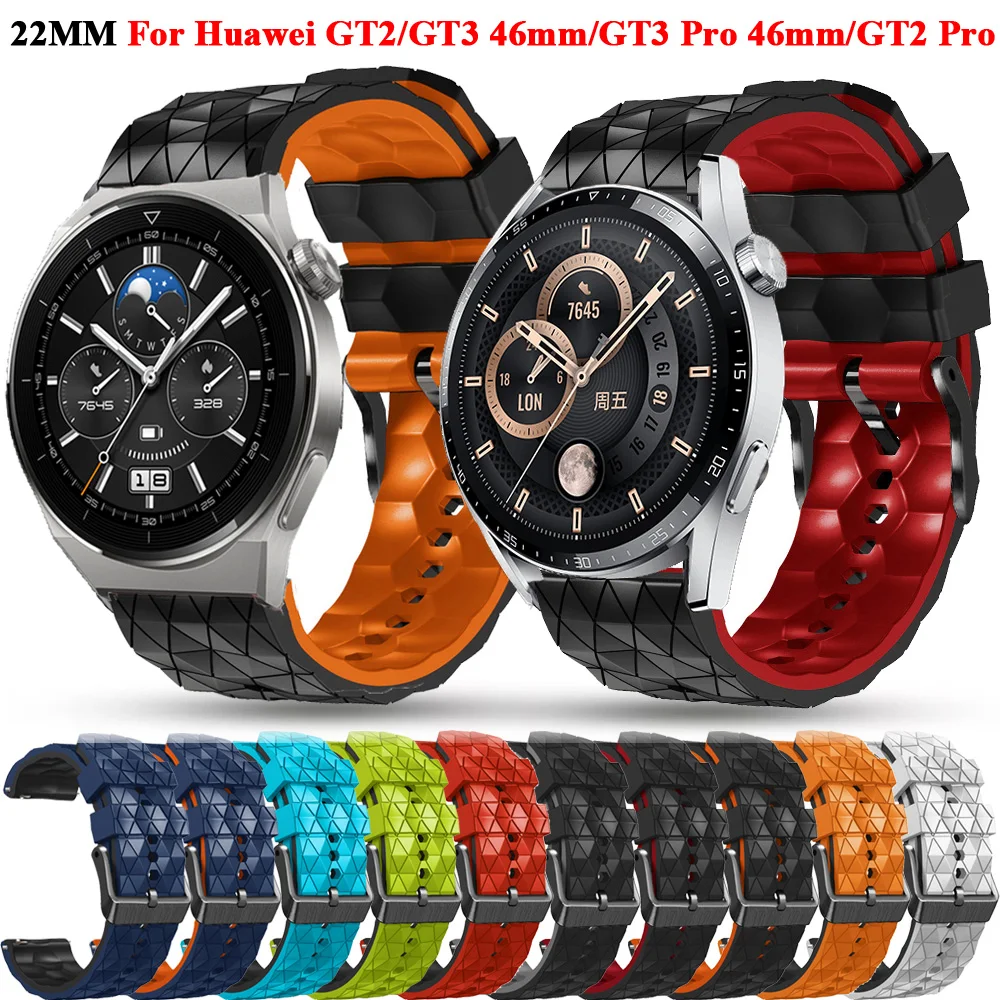 Bracelet de montre intelligente en Silicone  22mm  pour Huawei Watch GT3 GT 3 Pro 46mm GT 2 GT2 Pro