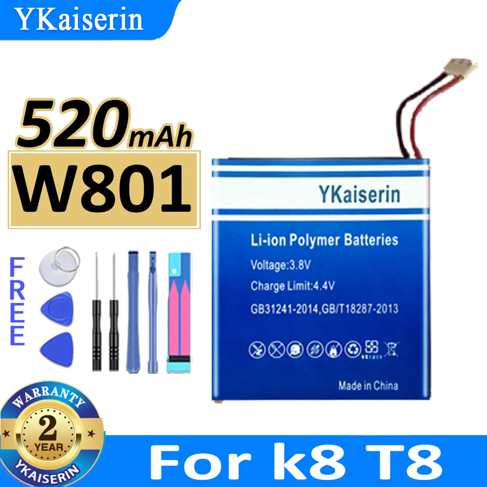 

Аккумулятор ykaisсеребрин 520 мАч W801 для цифровой батареи k8 T8