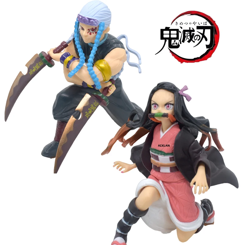 

2pcs/Set Demon Slayer Anime Figure Uzui Tengen Kamado Nezuko PVC Action Figure Kamado Tanjirou Model Toy Collection Doll Gifts