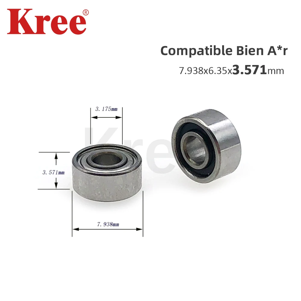 

10/5pcs Dental Turbine Bearings SR2-5TLZWN for Bien Air Handpiece 3.175x7.938x3.571mm High Speed Ceramic Ball handpiece bearings