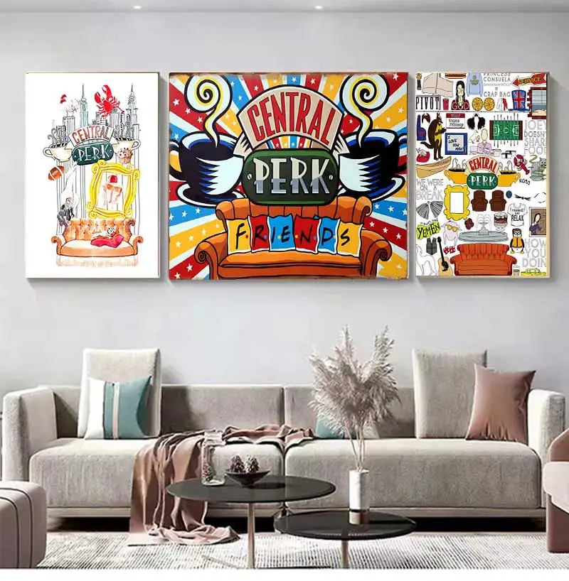 Central Perk акварельная живопись на холсте друг сублимационные дизайны картина