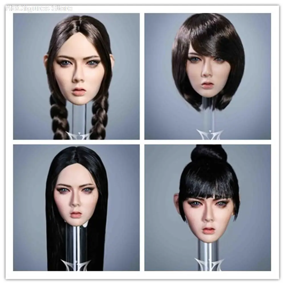 

1/6 Beautiful Black Hair Head Sculpt Model YMTOYS YMT060 For 12" PHicen Wheat Soldier Body Jiaou DOll Toy in stock