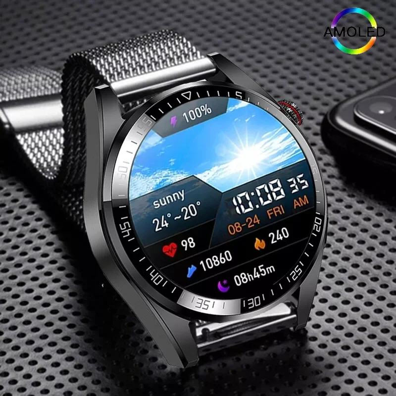 

2022 New Bluetooth Call Smart Watch 454*454 Full Touch Screen Clock Heart Rate Blood Oxygen Watch 8GB Local Music Smartwatch Men