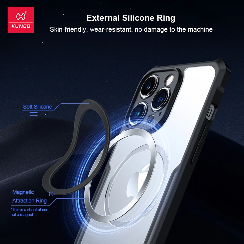Чехол Xundd для iPhone 14 Pro Max Plus 13 12 Магнитный чехол подушки безопасности