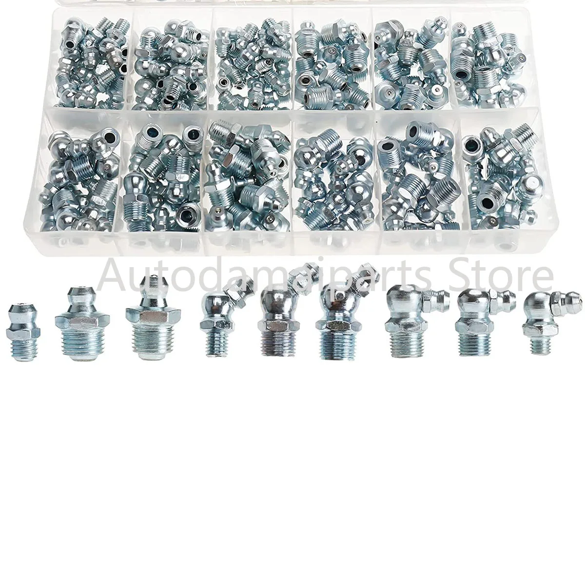 

110 boxed iron grease nipples electroplated blue zinc iron grease nipples SAE imperial grease nipples lubricating grease joints