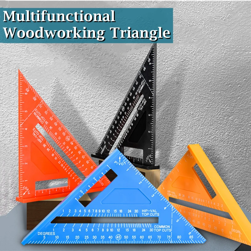 7 ''üçgen açılı iletki alüminyum alaşımlı hız kare ölçüm cetveli marangoz ağaç işleme seviyesi üçgen ölçme aracı