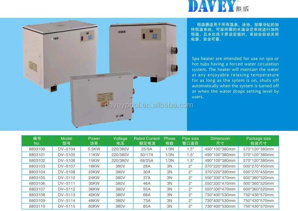 Электрический водонагреватель 5 кВт 12 24 36 54 60 для бассейна