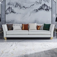 italian light luxury leather sofa living room small family designer hong kong style high end american modern simple sofa combina