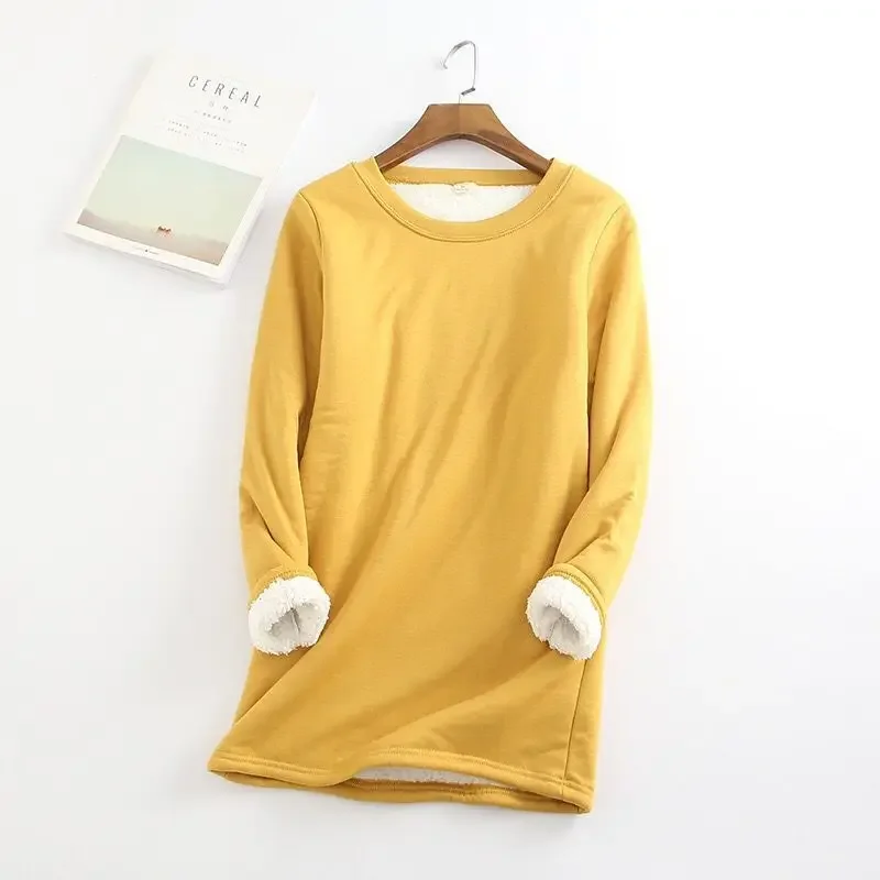 Autumn Winter Knitted Sweater Women Pullover O Neck Long Sleeve Femmle Loose Plus Size Warm Female Add Plush Tops