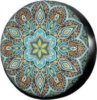 boho mandala turquoise spare tire cover sunscreen waterproof wheel cover for jeep trailer rv suv truck and many vehicles