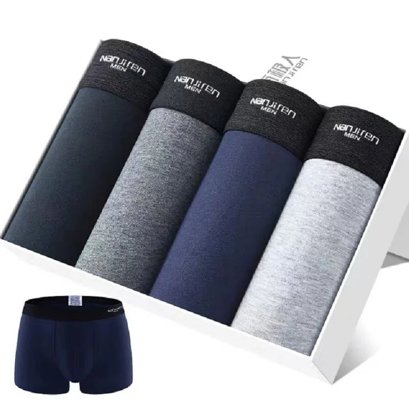 4pcs/Lot Men's Underwear Comfortable Cotton Boxer Shorts Plus Size 7xl 125kg Men's Panties Men Breathable Underpants