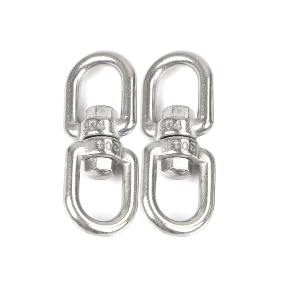 

3pcs 304 Stainless Steel Smooth Hanging Basket Spinners Swivel Hook Silver