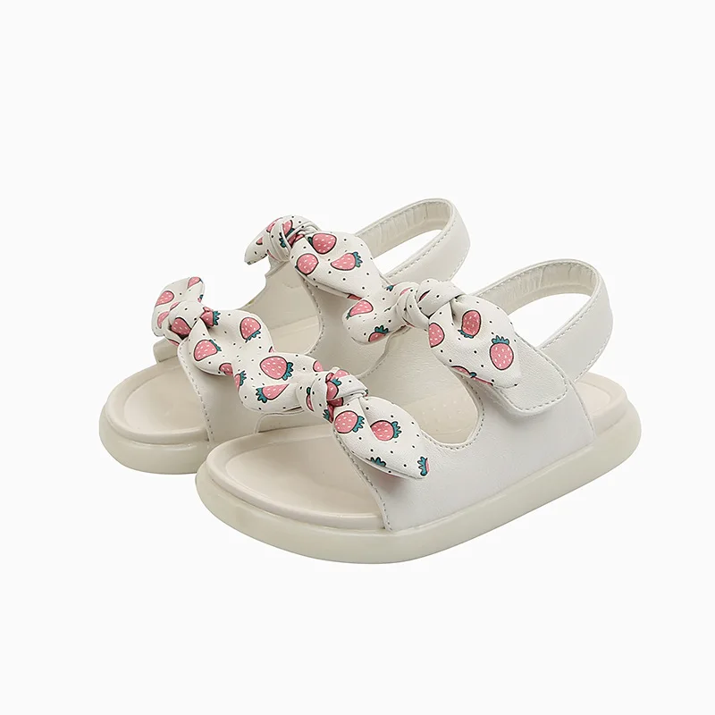 

Girls Baby Sandals Summer Children's Shoes Korean Strawberry Flower Bow Soft Soles Kids Sandals