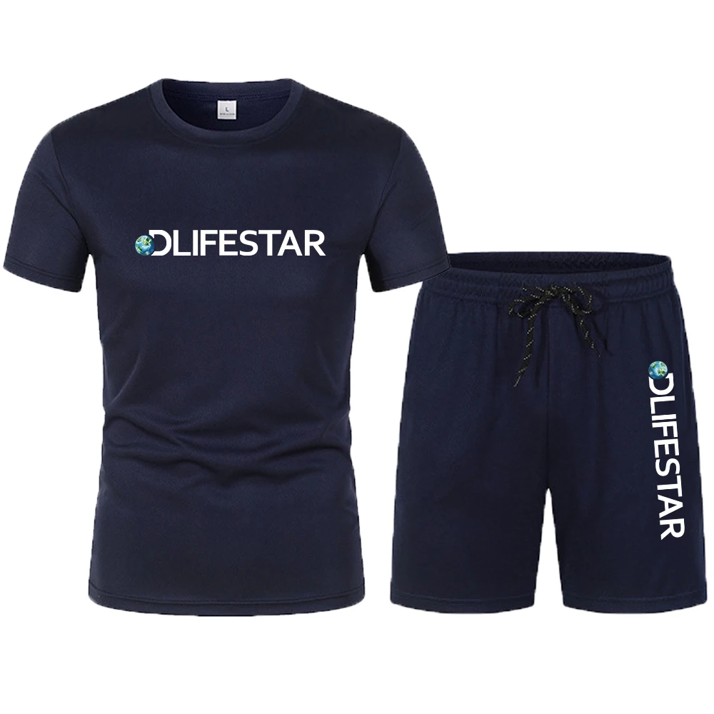 New 2-Piece Sportswear Men's T-shirt + Shorts Sports Suit 2023 Men's Summer Pullover 2-Piece Business Casual Sports Men's Clothi