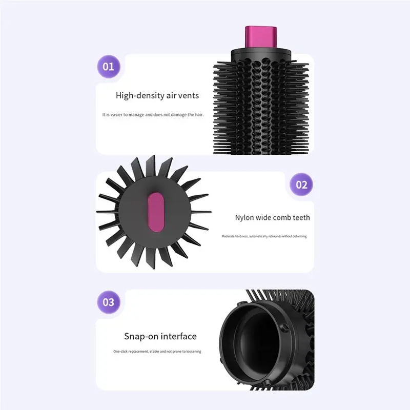 Фото Большая круглая щетка для придания объема для фенов Dyson HD02 HD03 HD04 HD08 HD15 HD16, адаптер для создания объема и пышности №5