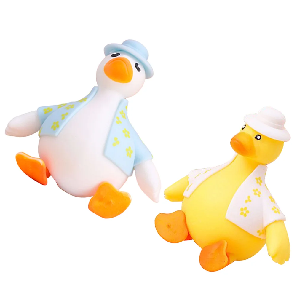

2 Pcs Funny Squeeze Toys Party Favors Stretchy For Anxiety Kid Toy's Kids Portable Squeezing Pinch Music Small Duck