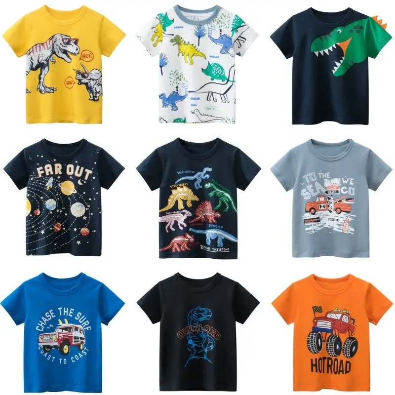 

Boys T-shirt 2022 Summer Kids Cartoon Short Sleeve T-shirts Baby Boy Casual Cotton Top Clothes Children's Clothing For Teens