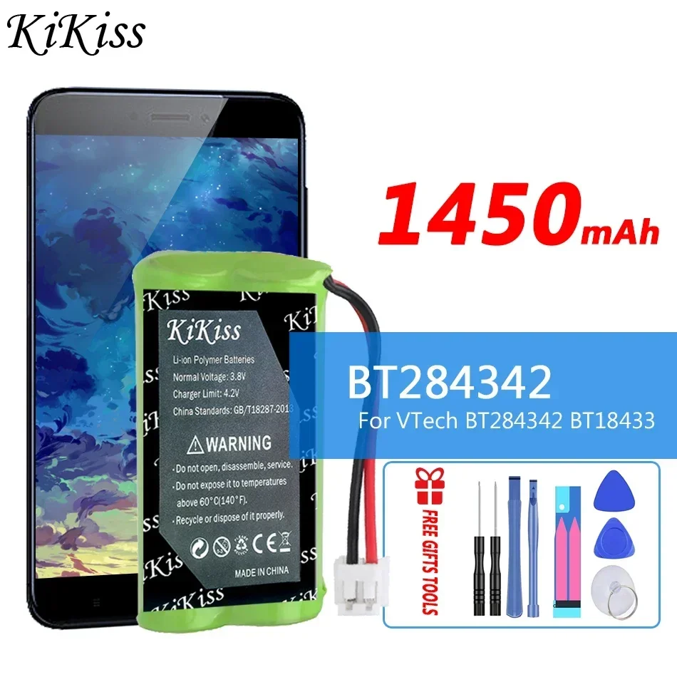 Аккумулятор KiKiss высокой емкости BT 284342 1450 мАч для VTech BT18433 BT28433 CS6209 CS6219 CS6229 BT8001 BT8300