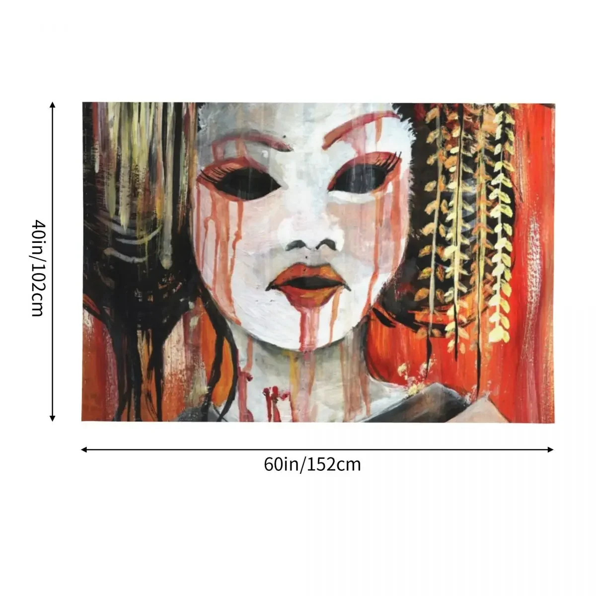 Гейша в осеннем дождя: Невинная наложница гобелен художественная роспись для