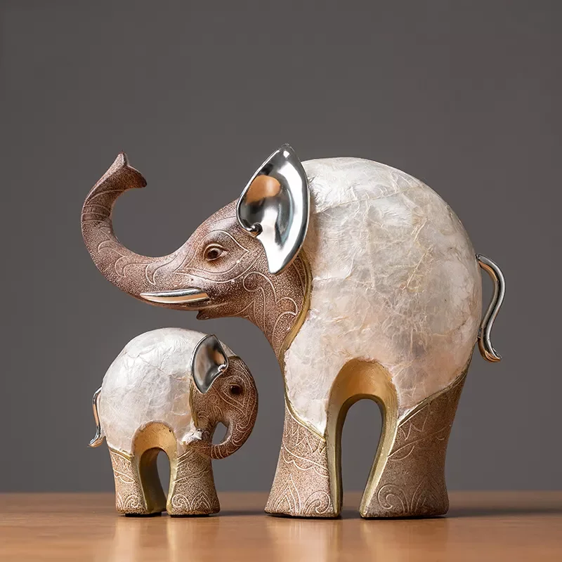 

Home Decoration Accessories Shell Elephant Statue Creative Living Room Decoration Crafts Modern Home Decoration New House Gift